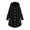 yaoeye Womens Cardigan Tops Button Coat Plus Jacket Loose Winter Hooded Wool Women Plush Size Coats view 1