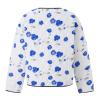 HzDazrl Women Floral Quilted Puffer Jacket Zip Up Long Sleeve Print Lightweight Casual Winter Y2k Jacket Padded Coat (Sky Blue, S) view 3