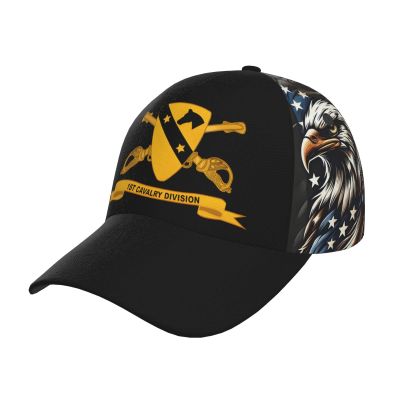 1st Cavalry Division W Br - Ribbon Adjustable Baseball Cap Casual Hat for Men Women Sun Cap Black