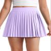 CRZ YOGA Girls Feathery-Fit Soft Athletic Pleated Skirts - Tennis School Casual Skorts with Pockets Liner Kids Teen Lilac X-Small view 1