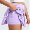 CRZ YOGA Girls Feathery-Fit Soft Athletic Pleated Skirts - Tennis School Casual Skorts with Pockets Liner Kids Teen Lilac X-Small view 3