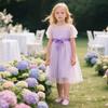 Otter MOMO Toddler/Little Girls Flower Girl Ballerina Flats Shoes Slip-on School Party Purple Dress Shoes Size 12 view 3
