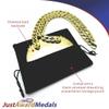 JUSTAWARDMEDALS Female Gymnastics Champ Chain, 6 Giant Award Gift Medal Prize, Add Your Custom Text on Line 1 and Line 2. Plastic with Polished Gold Finish, Customized Champ Chain Design view 4