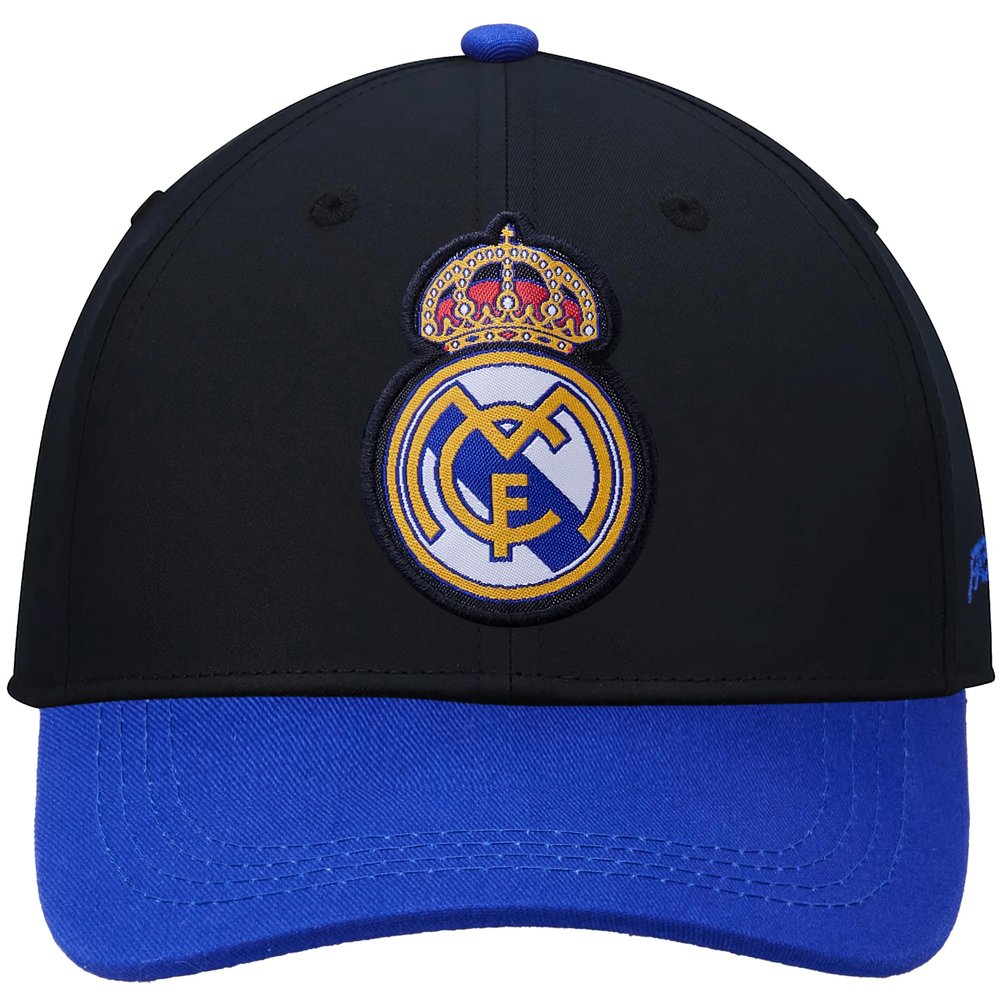 Icon Sports Officially Licensed Real Madrid Adjustable Dad Cap  Black & Blue Cotton Hat with Buckle for Men & Women  Soccer Fan Merchandise
