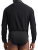 XUNZOO Mens Glittery Rhinestones Leotard V Neck Long Sleeve Pleated Bodysuit Ballroom Latin Dancewear Black XX-Large view 2