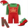 Loodgao Baby Boys Christmas Elf Cosplay Costume Santa Helper Fairy Fancy Dress Up Bodysuit with Accessories Set Red Green 11-12 Years view 1