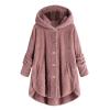 yaoeye Womens Cardigan Tops Button Coat Plus Jacket Loose Winter Hooded Wool Women Plush Size Coats view 1
