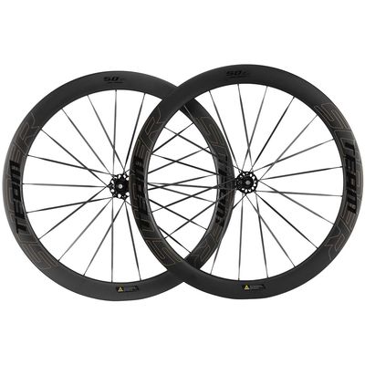 SUPERTEAM 50/28mm Road Disc Brake Carbon Fiber Tubeless Wheelset Carbon Spokes Ultra Light Ratchet System Hub (FIT for SRAM XDR 12 Speed, Thru-Axle Type 12 * 100/12 * 142mm)