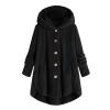yaoeye Womens Cardigan Tops Button Coat Plus Jacket Loose Winter Hooded Wool Women Plush Size Coats view 1