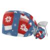 2 Pieces Scrub Caps Women Ponytail Scrub Cap Nursing Scrub Caps for Home Hat Gloves Christmas Multicoloured
