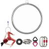 Single Point Aerial Hoop, Pilates Circles Aerial Ring Hoop Set, Gymnastic Equipment with Rigging Kit for Dancing, Performing, Erial Dancing Yoga Training,90CM/32MM