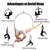 Single Point Aerial Hoop, Pilates Circles Aerial Ring Hoop Set, Gymnastic Equipment with Rigging Kit for Dancing, Performing, Erial Dancing Yoga Training,90CM/32MM view 2