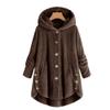 yaoeye Womens Cardigan Tops Button Coat Plus Jacket Loose Winter Hooded Wool Women Plush Size Coats view 2