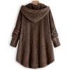 yaoeye Womens Cardigan Tops Button Coat Plus Jacket Loose Winter Hooded Wool Women Plush Size Coats view 3