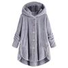 yaoeye Womens Cardigan Tops Button Coat Plus Jacket Loose Winter Hooded Wool Women Plush Size Coats view 1