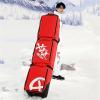 Lzyjckh Snowboard Bag with Wheels Padded Ski Bag for Flying Air Travel Waterproof Roller Snowboard Bag Foldable Wheeled Ski Bag Double Rolling Ski Bag,Red view 1