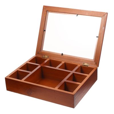WOFASHPURET Wooden Jewelry Storage Box Lid Organizer for Earrings Rings Necklaces and Bracelets Vintage Solid Design for Women Special Occasions