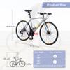 ZUKKA 700C Road Bike for Adult 24-Speed Unisex Hybrid Road Bicycle, Alloy Frame/Dual-Disc Brakes/Multiple Colors (Grey) view 2