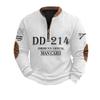 Qhecomce Dd 214 America's Official Man Card Printed Sweatshirt Long Sleeve Flag Print Top Dd214 Shirts For Men Army view 1