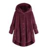 yaoeye Womens Cardigan Tops Button Coat Plus Jacket Loose Winter Hooded Wool Women Plush Size Coats view 1