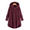 yaoeye Womens Cardigan Tops Button Coat Plus Jacket Loose Winter Hooded Wool Women Plush Size Coats view 2