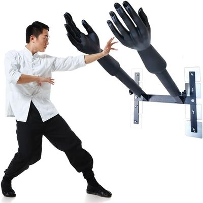 Wing Chun Dummy Wooden Man Pile, Wall Mounted Martial Arts Training Device, Plastic Arm Spring Leg Muscle Training, Hang It On A Home Wall Or On A Marble Surface Training(Color:B Hands)