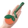 Cute Summer Fruit Orange Keychain, PU Leather Simulation Fruit Charm Car Key Ring Backpack Jewelry Accessories view 2