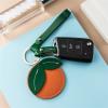 Cute Summer Fruit Orange Keychain, PU Leather Simulation Fruit Charm Car Key Ring Backpack Jewelry Accessories view 3