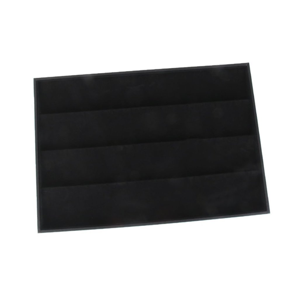 WOFASHPURET Suede Jewelry Earring Display Tray for Rings and Earrings Black Organizer Box Dust Jewelry Case for Personal Business Use Slots for Efficient Storage