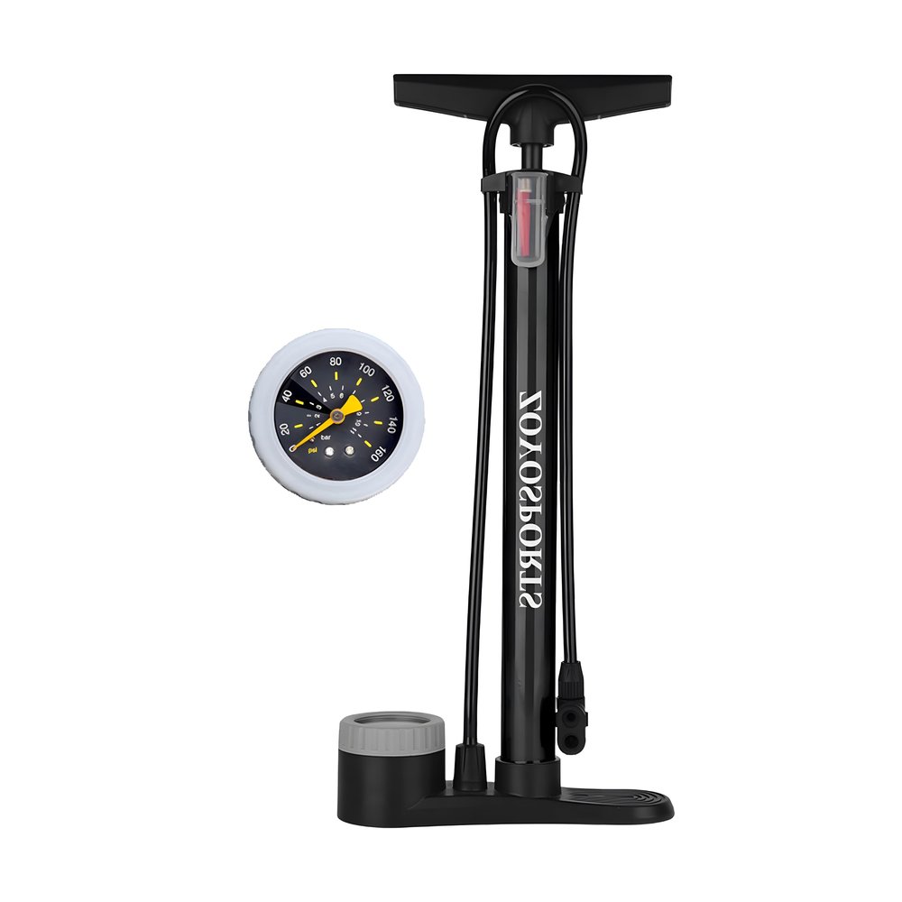 ZOYOSPORTS Bike Floor Pump Bike Pump High Pressure 160 PSI,Bicycle Pump with Air Ball Pump Inflator Fits Schrader and Presta Valve