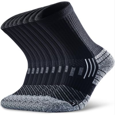 NSRRUN TURTLE Hiking Socks - Winter Thermal Merino Wool Socks for Men & Women - Thick Crew Socks for Hunting Work, X-Large, Black, 4 Pairs