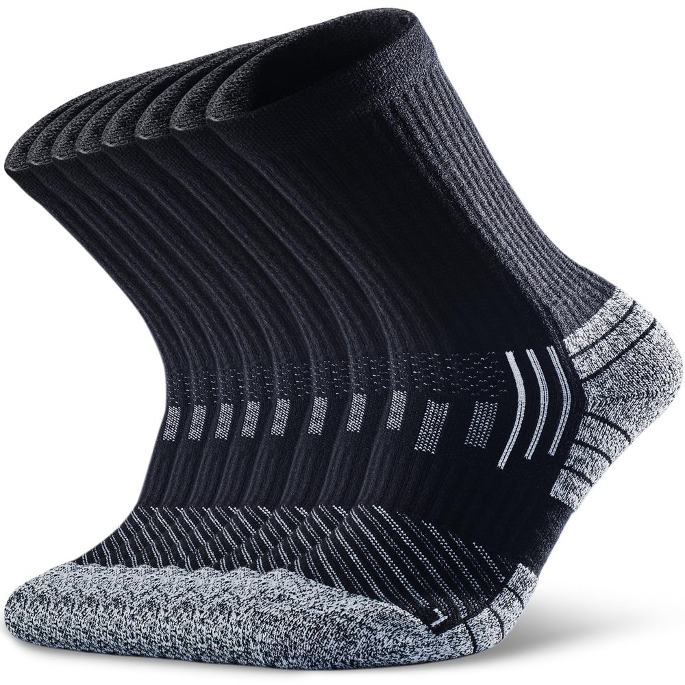 NSRRUN TURTLE Hiking Socks - Winter Thermal Merino Wool Socks for Men & Women - Thick Crew Socks for Hunting Work, X-Large, Black, 4 Pairs