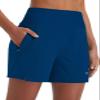 baleaf Women's Swim Shorts High Waisted Quick Dry 5'' Modest Swimsuits Bottoms Tummy Control Boxer Liner Board Shorts 2025 with Zipper Pockets Navy Blue XL view 1