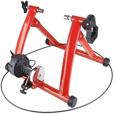 QYQCXGL Indoor Bike Trainer Stand, Magnetic Stand for Bicycle Trainer for Indoor Bicycles Roller Trainer for Home Cycling Training,Red