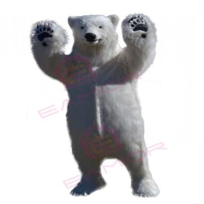 Eamior Happy Realistic Polar Bear Mascot Costume for Adults Men & Women with Built-in Fan Inside the Head