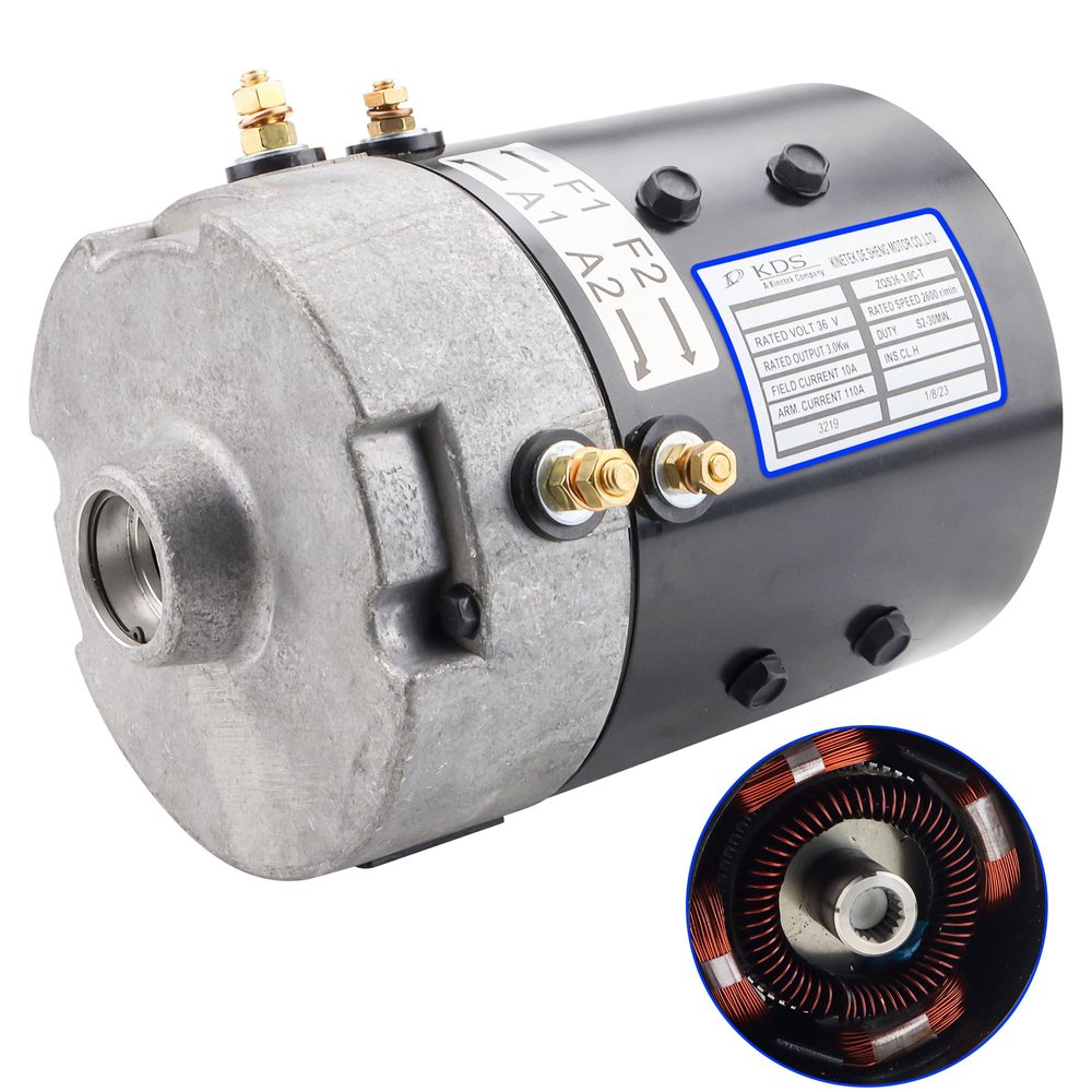 for EZGO 73445-G02 ZQS36-3.0C-T Electric Motor 36 Volt 73124-G01 73124-G08 19T DE2-4007 for EZGO TXT PDS 2000-Up Models DC SepEx Motor 36V