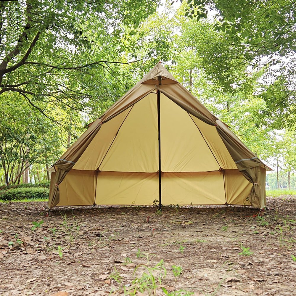 SECTORWING Backpacking Yurts Tent-Lightweight 4 Season Tents with Stove Jack, 1-3 Person Waterproof Hot Tent for Camping, Hiking, Outdoor Hunting, 6.6LB/10.5FT(Brown 3.2m)
