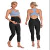 BUBBLELIME 22"/26" Maternity Yoga Leggings Soft Over The Belly Pregnancy Pant with Pockets - Maternity Capris_Black X-Large-22 Inseam view 2
