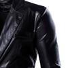 Qolkmuiy-GJ Men's Shiny Metallic 2 Button Suit Night Club Leather Blazer Buttons Prom Sport Coat Slim Fit Tux Jacket Outfit (Black,X-Large) view 4