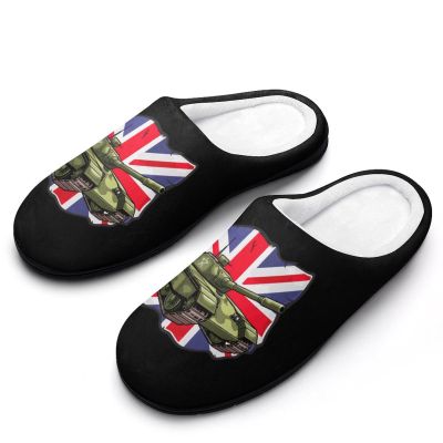Tank British Flag WW2 Tanks Women's Cotton Slippers Non-Slip Bedroom Slipper Cute House Shoes for Indoor And Outdoor 9-1040-41