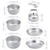 iumLeap Portable Outdoor Camping Cookware Set Lightweight Anodized Aluminum Cookset Cooking Pot Pan Tea Kettle Set with Handle view 2