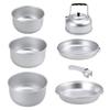 iumLeap Portable Outdoor Camping Cookware Set Lightweight Anodized Aluminum Cookset Cooking Pot Pan Tea Kettle Set with Handle view 3