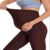 BUBBLELIME 22"/26" Maternity Yoga Leggings Soft Over The Belly Pregnancy Pant with Pockets - Maternity Pants_MAHOGANYMAROON X-Large-26 Inseam view 3