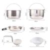 iumLeap Stainless Steel Folding Handle Hanging Pot Frying Pan Dish Cookware Set Portable Outdoor Camping Picnic view 2