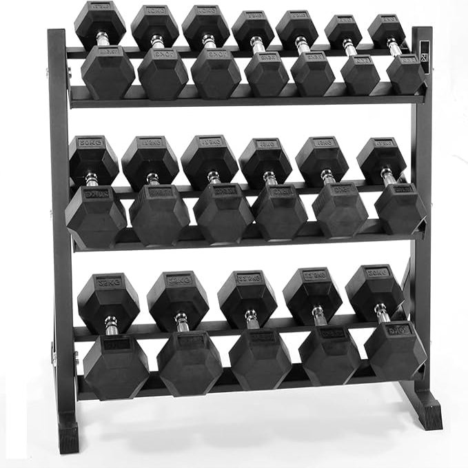 Bebikim 350 lbs Dumbbell Weight Sets with Rack, Hex Dumbbell Sets 10-50 lbs,Hand Weight Rack with Dumbbells set for Your Home Gym (350, Pounds)
