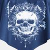 Rosegal Womens Plus Size Curve Gothic Skull Print Ruffled Overlay Tankini Swimwear Set(Blue/2X) view 4