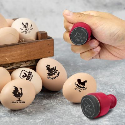 Custom Egg Stamp Personalized Egg Stamps for Fresh Eggs Egg Date Stamp with Ink Bottle (Upload Your Own Pattern)