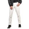 Metallic Shiny Leather Pants for Men Slim Fit Stretch Skinny Straight Leg Tapered Pants Night Club Biker Pants (White,38) view 1
