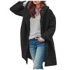 AOREUGL womens deals Womens Wool Blend Pea Coat Winter Warm Single Breasted Hooded Trench Coat Casual Office Work Dressy Outwear Jacket lightweight winter coat Black L view 1