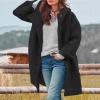 AOREUGL womens deals Womens Wool Blend Pea Coat Winter Warm Single Breasted Hooded Trench Coat Casual Office Work Dressy Outwear Jacket lightweight winter coat Black L view 2